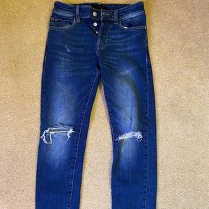 Men’s Forever 21 Ripped Blue Jeans - 29 x ? Cropped & Re-stitched